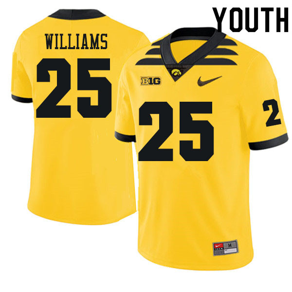 Youth #25 Gavin Williams Iowa Hawkeyes College Football Jerseys Sale-Gold